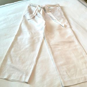 Loft Linen Wide Leg Crop Pants